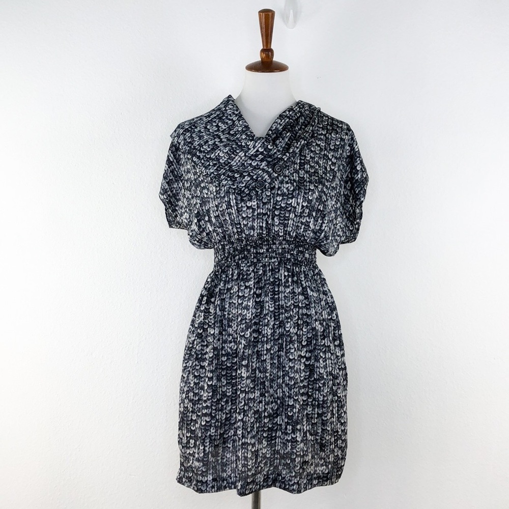 Ad Hoc Black and White Short Sleeve Mini Dress